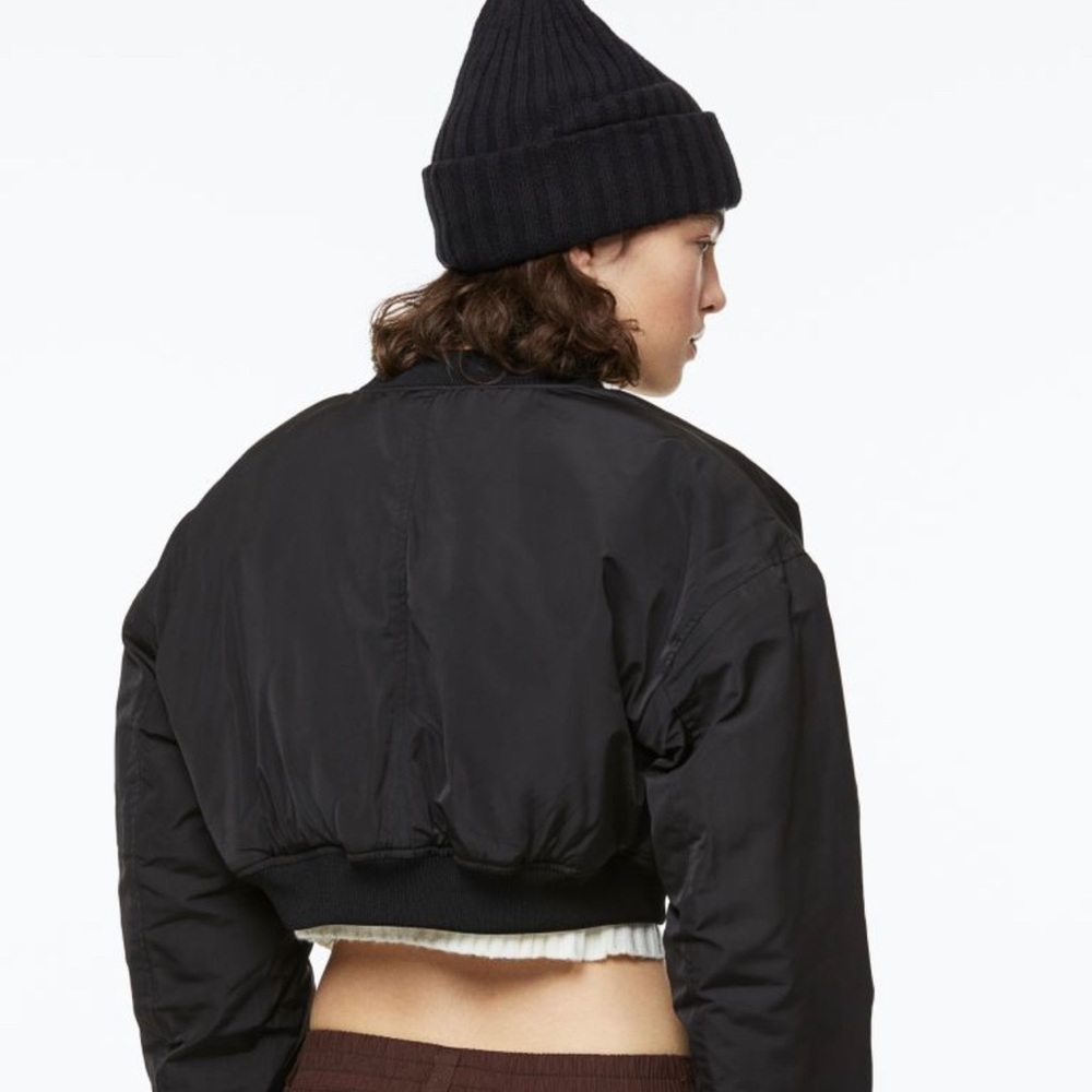 H&M Black Cropped Bomber Jacket - Picture 2 of 5